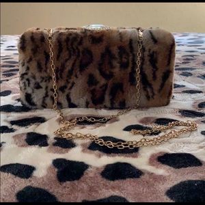 Fashion Nova Fur Leopard Clutch